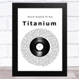 David Guetta Ft Sia Titanium Vinyl Record Song Lyric Music Art Print