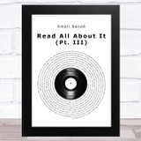 Emeli Sandé Read All About It (Pt. III) Vinyl Record Song Lyric Music Art Print