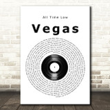 All Time Low Vegas Vinyl Record Song Lyric Music Art Print