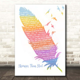 Dan Reed Stronger Than Steel Watercolour Feather & Birds Song Lyric Print