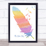 ELO Mr Blue Sky Watercolour Feather & Birds Song Lyric Print
