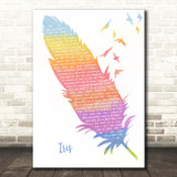 Goo Goo Dolls Iris Watercolour Feather & Birds Song Lyric Print