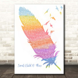Guns N' Roses Sweet Child O' Mine Watercolour Feather & Birds Song Lyric Print
