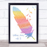Johnny Marr Getting Away with It Watercolour Feather & Birds Song Lyric Print