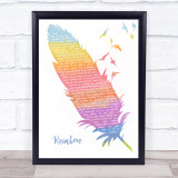 Kacey Musgraves Rainbow Watercolour Feather & Birds Song Lyric Print