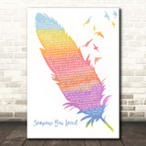 Lewis Capaldi Someone You Loved Watercolour Feather & Birds Song Lyric Print
