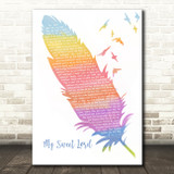 George Harrison My Sweet Lord Watercolour Feather & Birds Song Lyric Wall Art Print