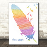 David Bowie Magic Dance Watercolour Feather & Birds Song Lyric Quote Music Print