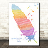 Stormzy Blinded By Your Grace Part 2 Watercolour Feather & Birds Song Lyric Quote Music Print