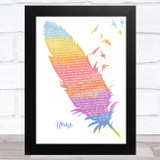 One Direction Home Watercolour Feather & Birds Song Lyric Music Art Print