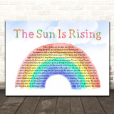 Britt Nicole The Sun Is Rising Watercolour Rainbow & Clouds Song Lyric Print