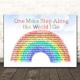 Hymm One More Step Along the World I Go Watercolour Rainbow & Clouds Song Lyric Print