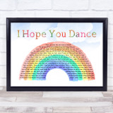 Lee Ann Womack I Hope You Dance Watercolour Rainbow & Clouds Song Lyric Print