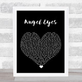 ABBA Angel Eyes Black Heart Song Lyric Print