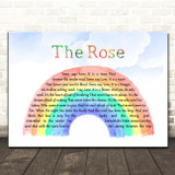 Bette Midler The Rose Watercolour Rainbow & Clouds Song Lyric Print
