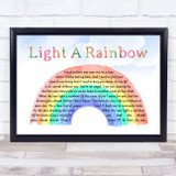 Tukan Light A Rainbow Watercolour Rainbow & Clouds Song Lyric Print