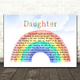 Loudon Wainwright III Daughter Watercolour Rainbow & Clouds Song Lyric Wall Art Print