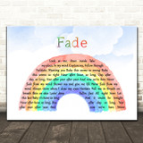 Solu Music Fade Watercolour Rainbow & Clouds Song Lyric Wall Art Print