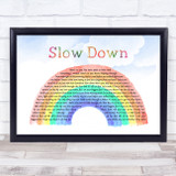 Nichole Nordeman Slow Down Watercolour Rainbow & Clouds Song Lyric Quote Music Print