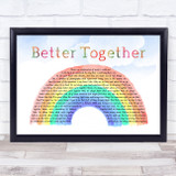 Jack Johnson Better Together Watercolour Rainbow & Clouds Song Lyric Music Art Print