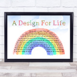 Manic Street Preachers A Design For Life Watercolour Rainbow & Clouds Song Lyric Music Art Print