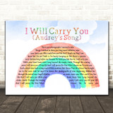 Selah I Will Carry You (Audrey's Song) Watercolour Rainbow & Clouds Song Lyric Music Art Print