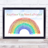 The Beu Sisters Anytime You Need a Friend Watercolour Rainbow & Clouds Song Lyric Music Art Print