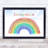 Avril Lavigne Innocence Watercolour Rainbow & Clouds Song Lyric Music Art Print