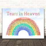 Eric Clapton Tears In Heaven Watercolour Rainbow & Clouds Song Lyric Music Art Print
