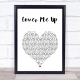 Morgan Wallen Cover Me Up White Heart Song Lyric Print