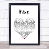 Babyface Fire White Heart Song Lyric Print
