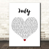 Mundy July White Heart Song Lyric Print