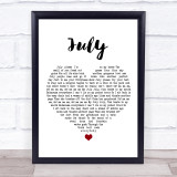 Mundy July White Heart Song Lyric Print
