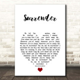 Natalie Taylor Surrender White Heart Song Lyric Print