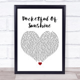 Natasha Bedingfield Pocketful Of Sunshine White Heart Song Lyric Print