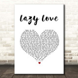 Ne-Yo Lazy Love White Heart Song Lyric Print
