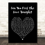 Boyce Avenue Can You Feel the Love Tonight Black Heart Song Lyric Print