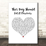 Ocean Colour Scene This Day Should Last Forever White Heart Song Lyric Print
