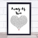 Olly Murs Army Of Two White Heart Song Lyric Print