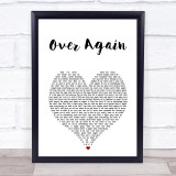 One Direction Over Again White Heart Song Lyric Print