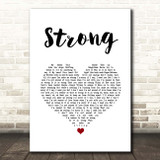 One Direction Strong White Heart Song Lyric Print