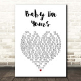 Barbara Lewis Baby I'm Yours White Heart Song Lyric Print