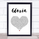 Patti Smith Gloria White Heart Song Lyric Print