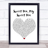 Paul Weller Sweet Pea, My Sweet Pea White Heart Song Lyric Print