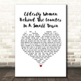 Pearl Jam Elderly Woman Behind The Counter In A Small Town White Heart Song Lyric Print