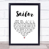 Petula Clark Sailor White Heart Song Lyric Print