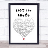 Pink Floyd Lost For Words White Heart Song Lyric Print