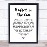 Planet Perfecto Bullet In The Gun White Heart Song Lyric Print
