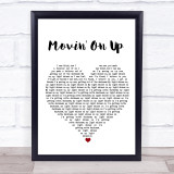 Primal Scream Movin' On Up White Heart Song Lyric Print