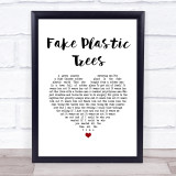 Radiohead Fake Plastic Trees White Heart Song Lyric Print